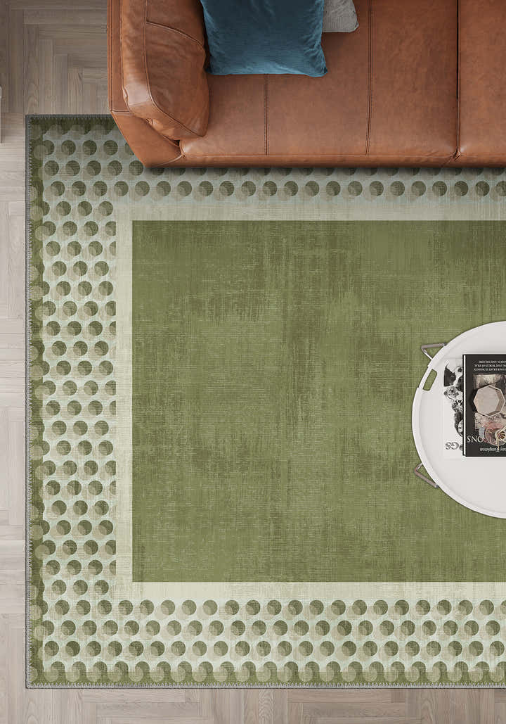 Perrin Sage Green Polka Dot Rug