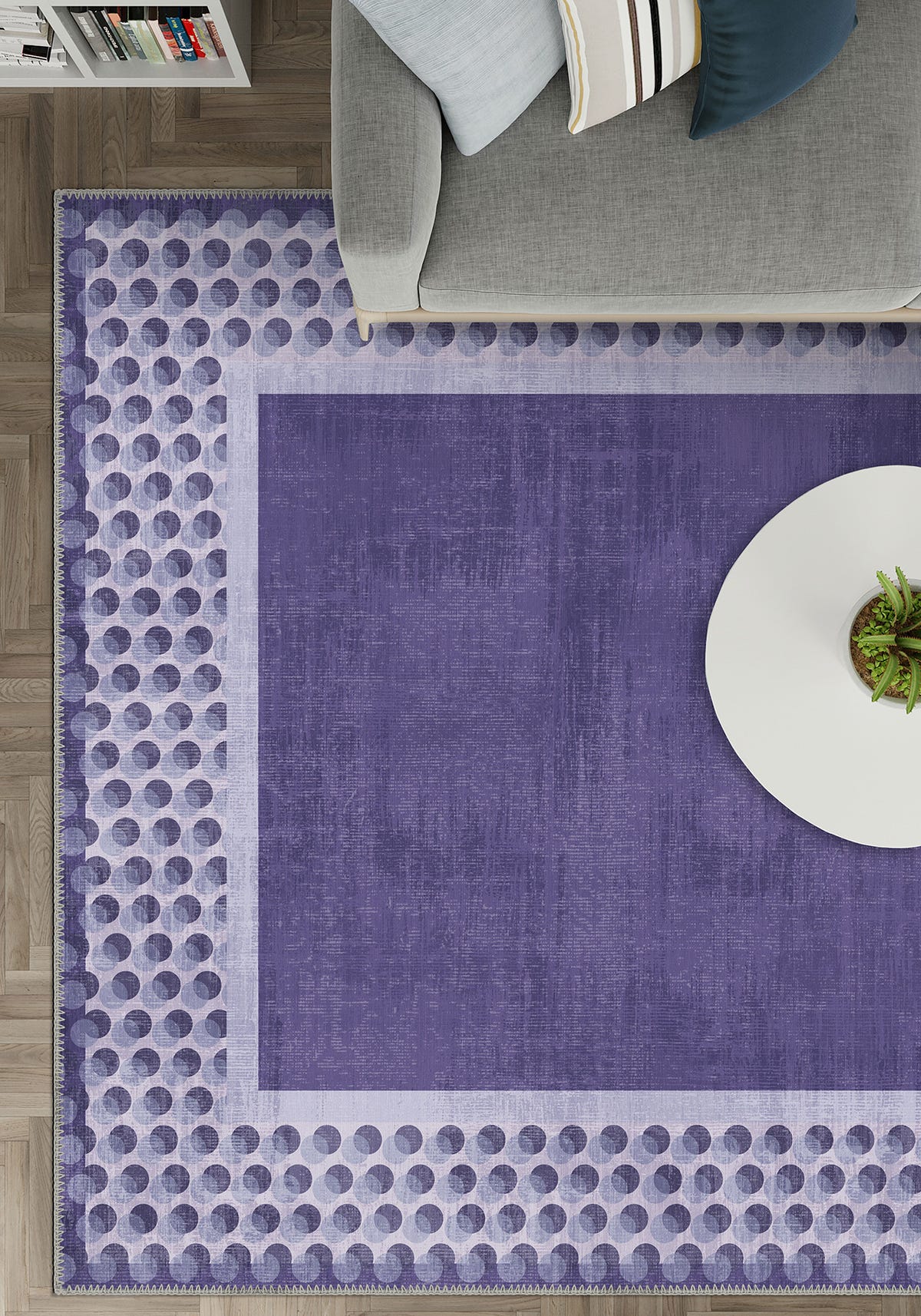 Perrin Lavender Polka Dot Rug