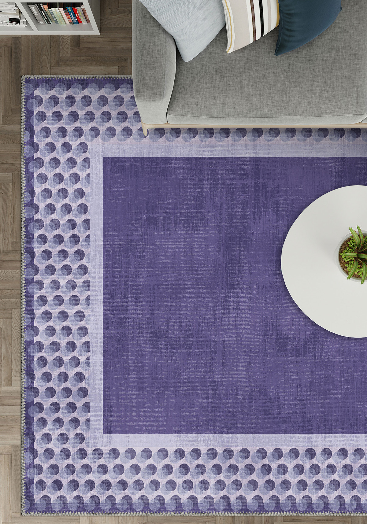 Perrin Lavender Polka Dot Rug