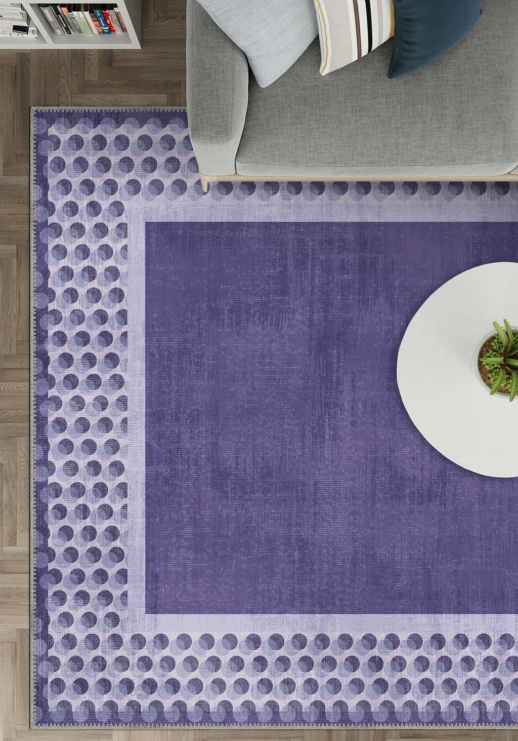 Perrin Lavender Polka Dot Rug