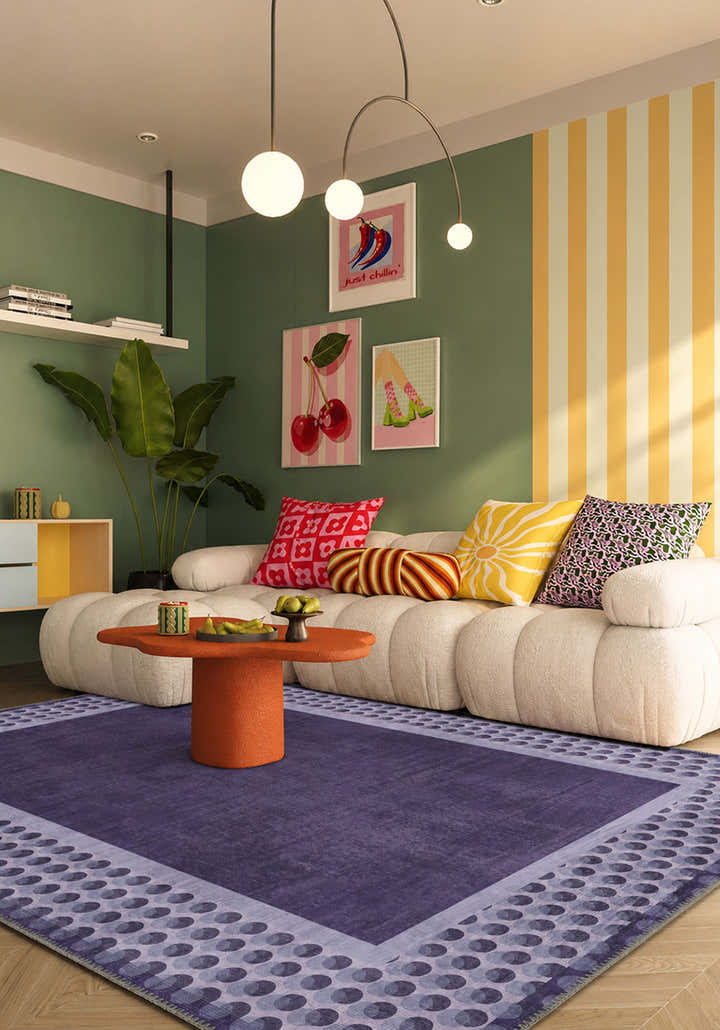 Perrin Lavender Polka Dot Rug