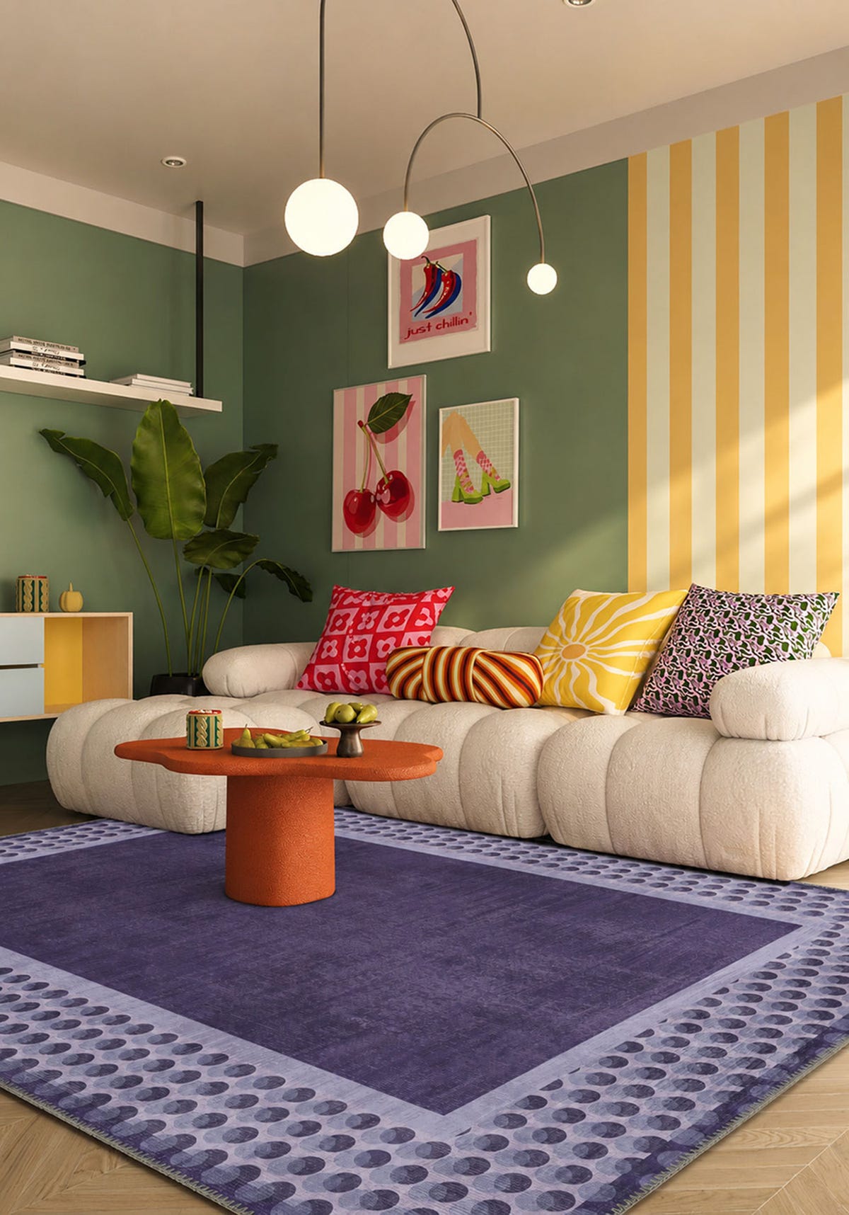 Perrin Lavender Polka Dot Rug