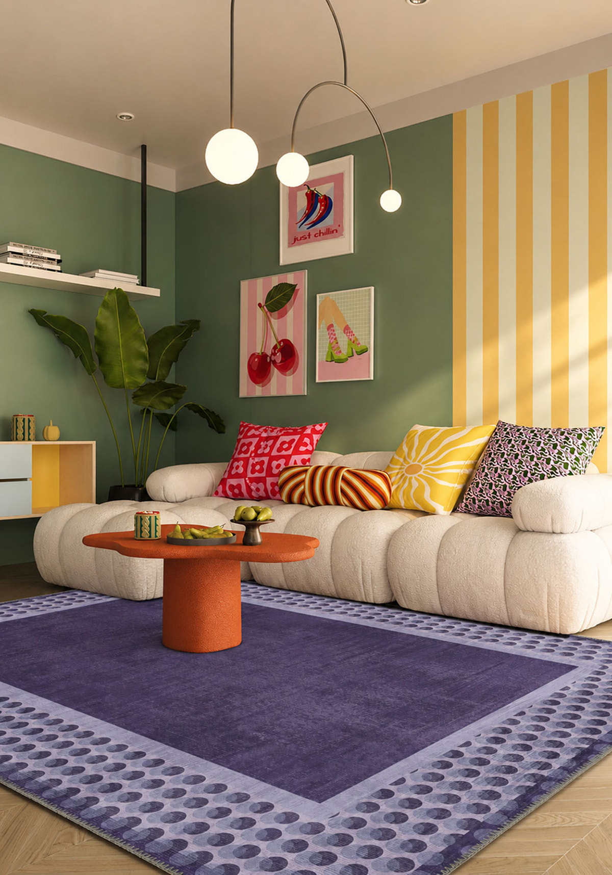 Perrin Lavender Polka Dot Rug