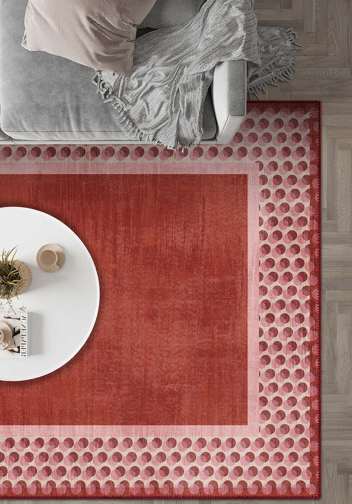 Perrin Terracotta Polka Dot Rug