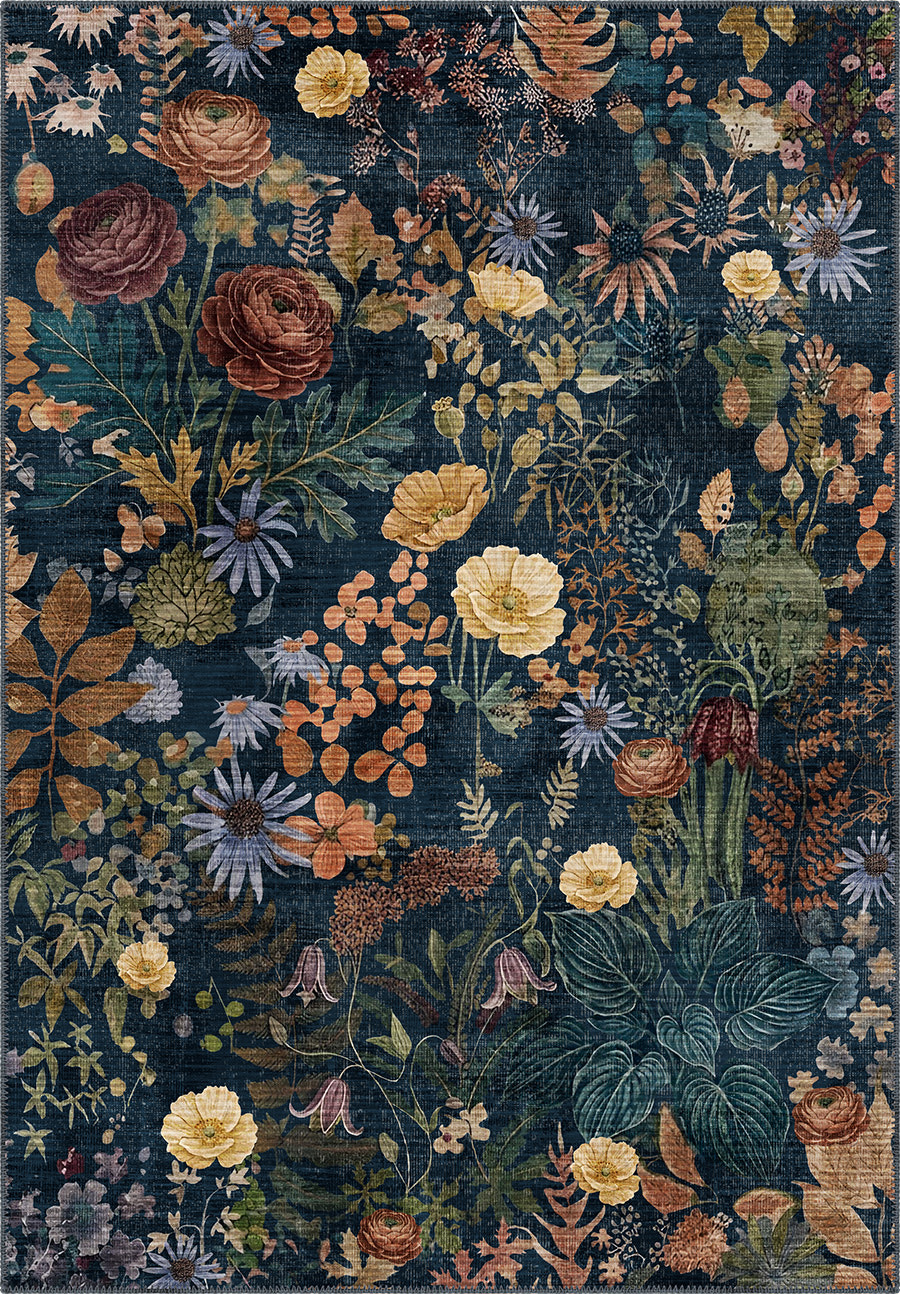 Everly Midnight Botanical Rug