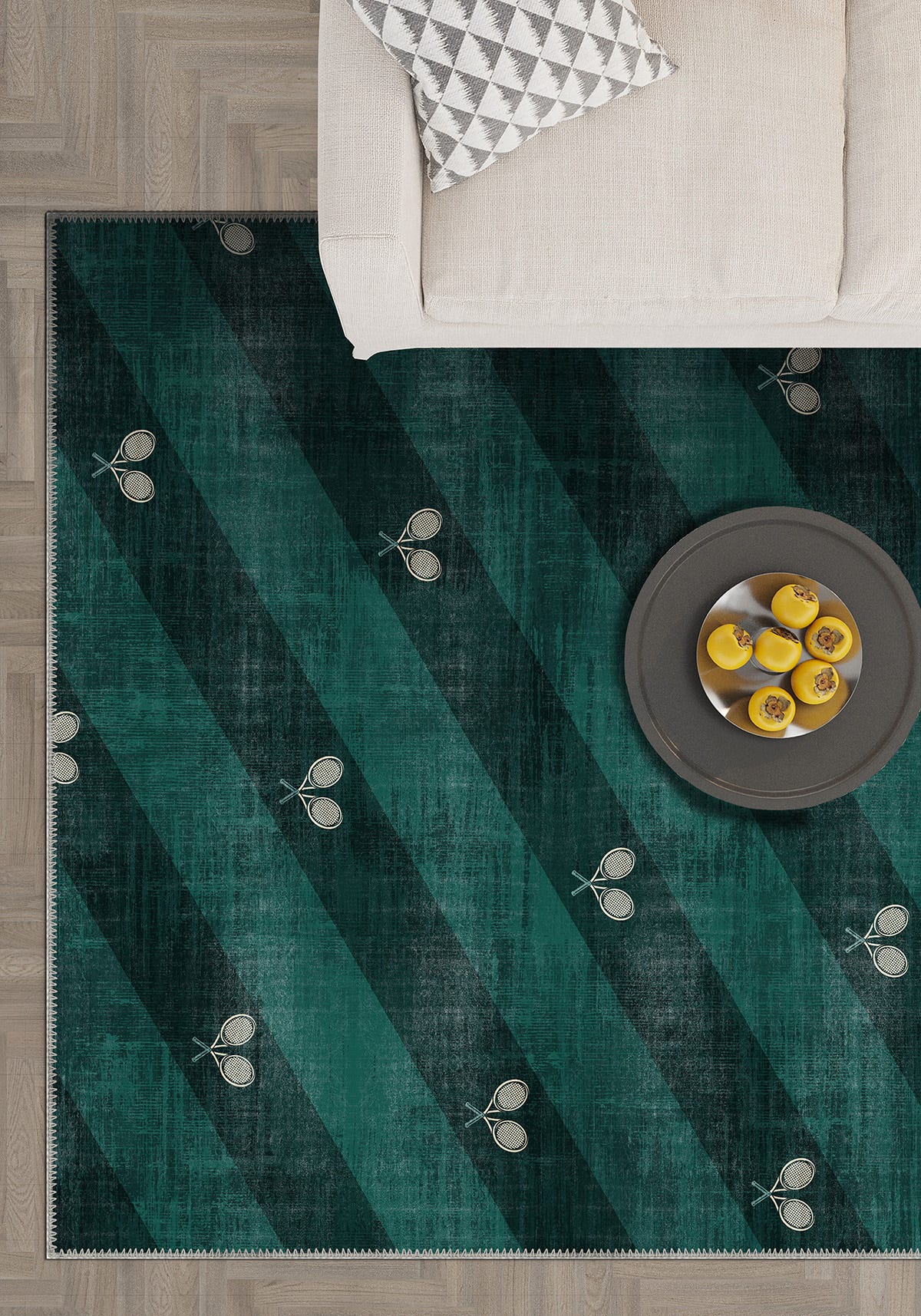 Grand Court Green Tennis Rug