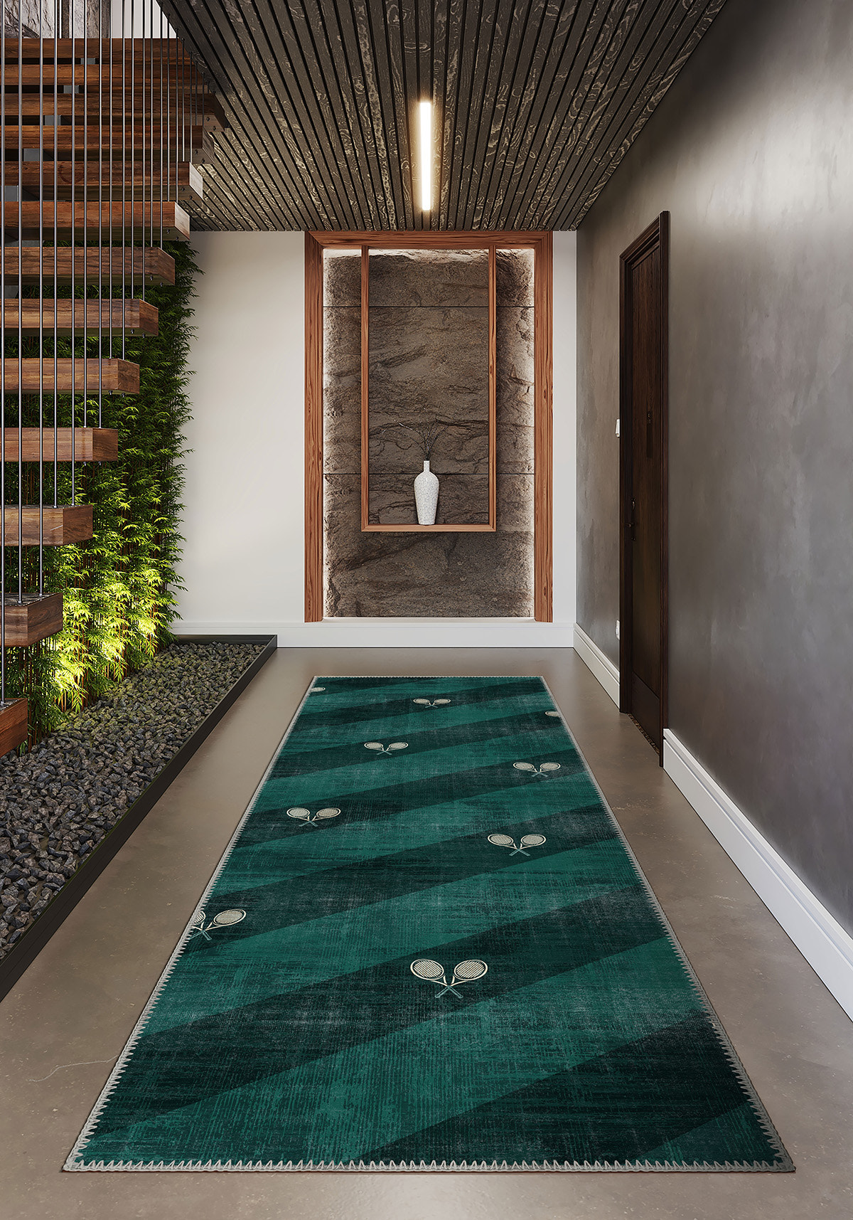 Grand Court Green Tennis Rug