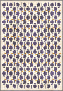 Heritage Lawn Cream Tennis Racket Rug