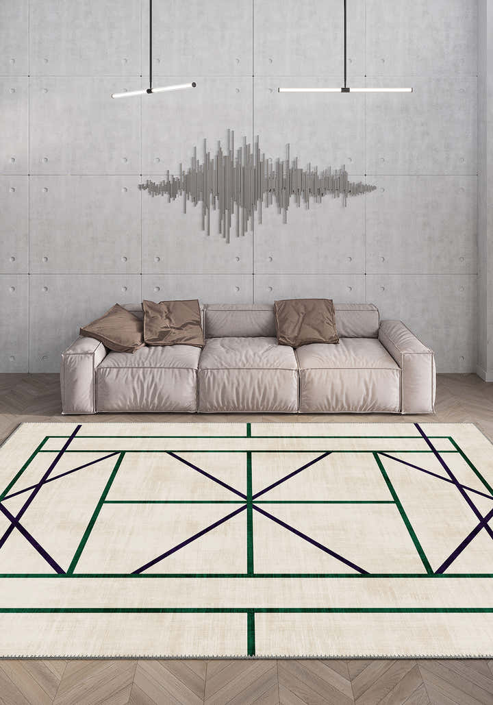 Tennis Club Geometry Rug