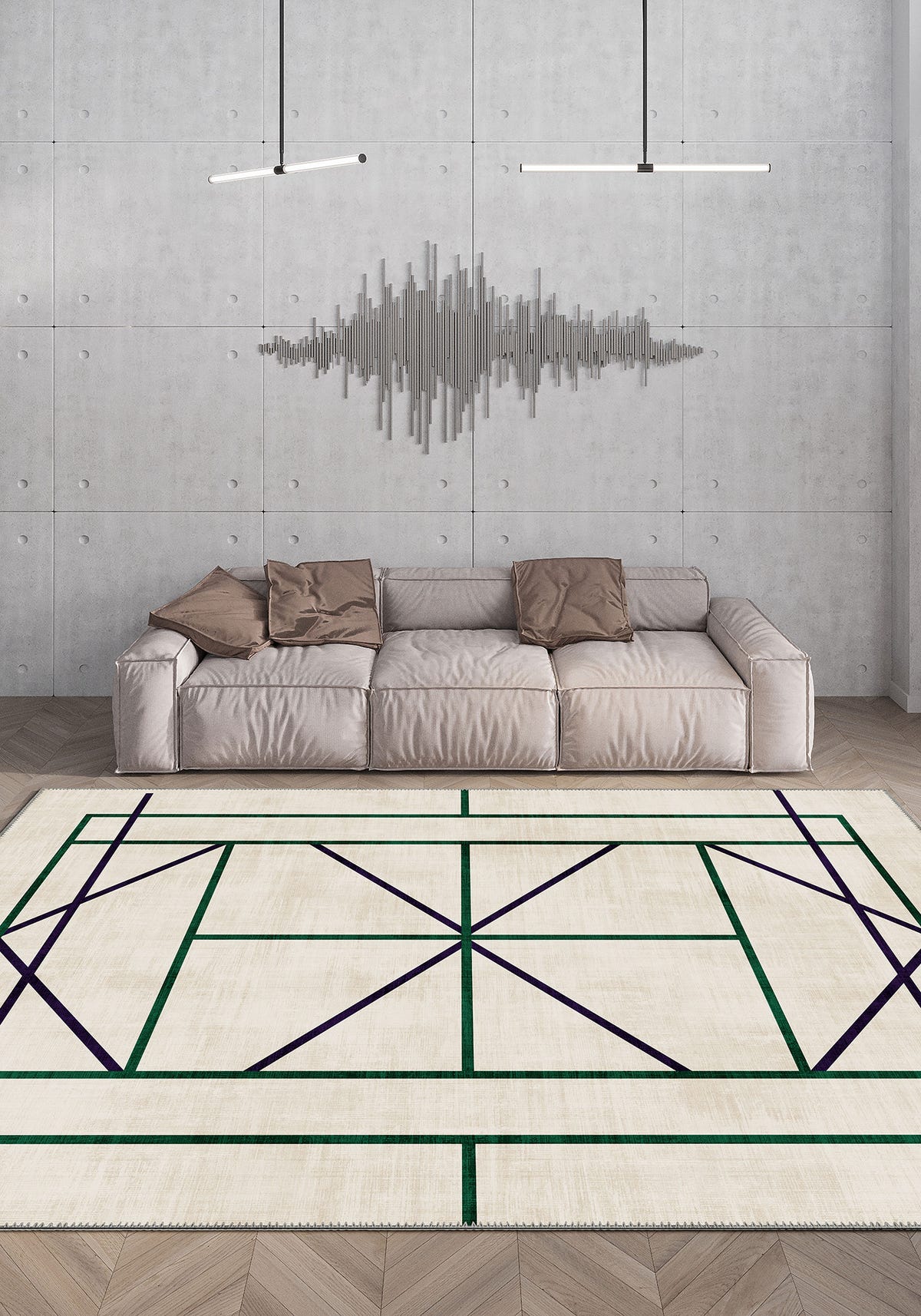 Tennis Club Geometry Rug