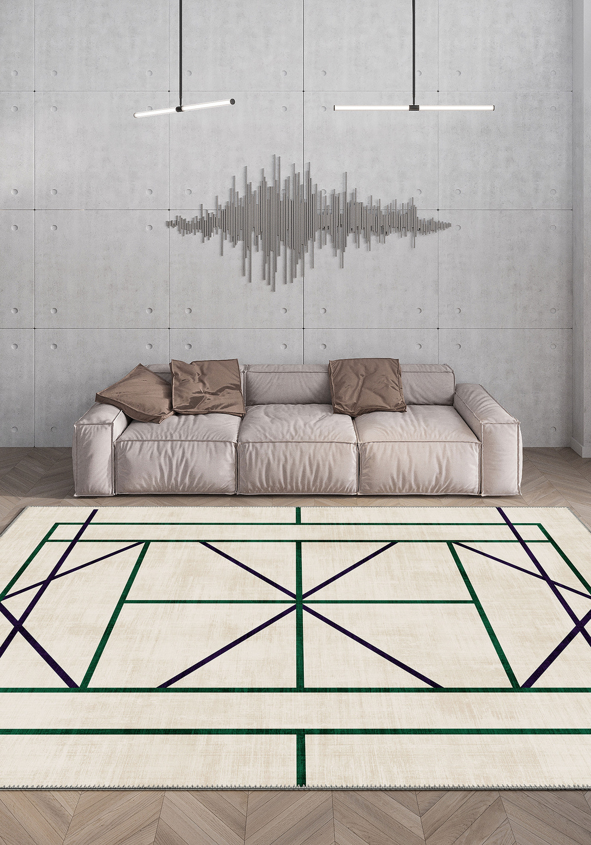 Tennis Club Geometry Rug
