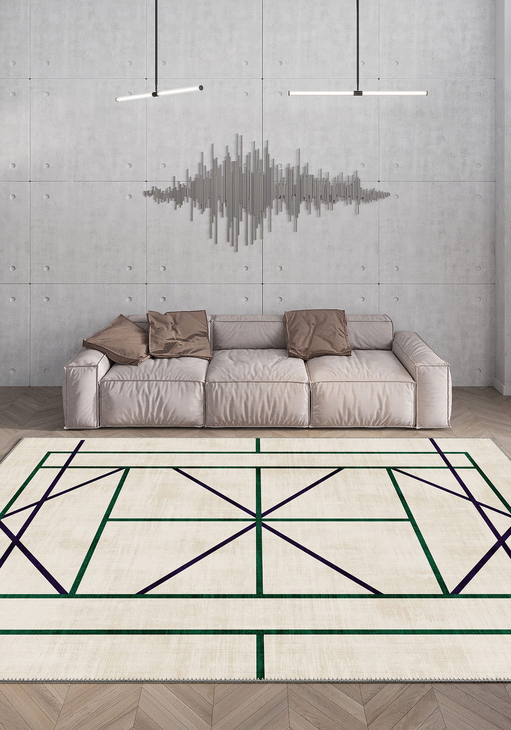 Tennis Club Geometry Rug