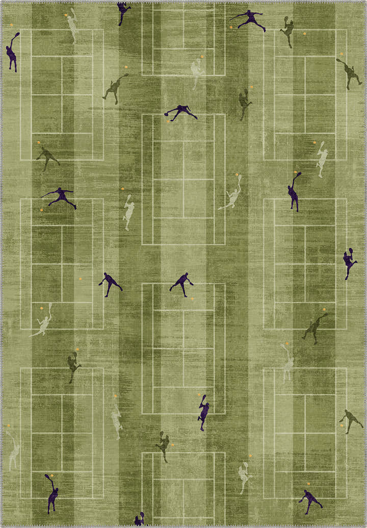 Centre Court Tennis Players Rug