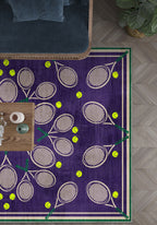 Racquet Club Purple Tennis Rug