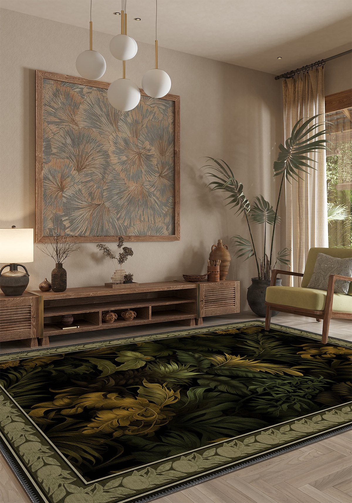 Alaric Floral Green Rug