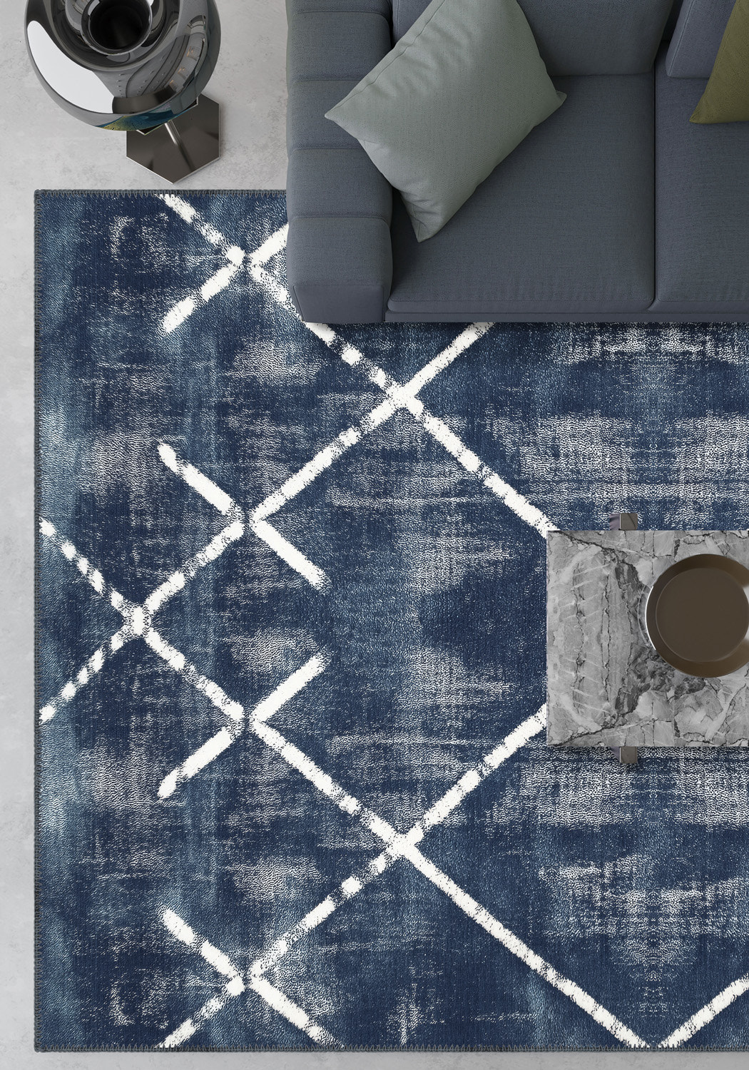 Margot Washable Blue Rug