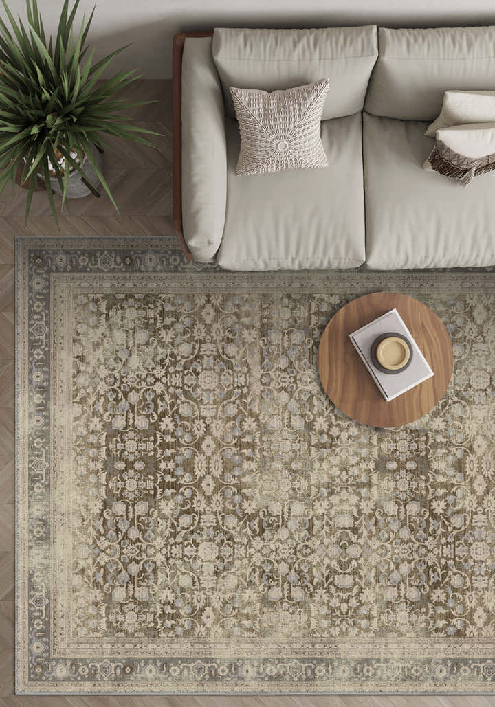 Sara Taupe Farmhouse Rug