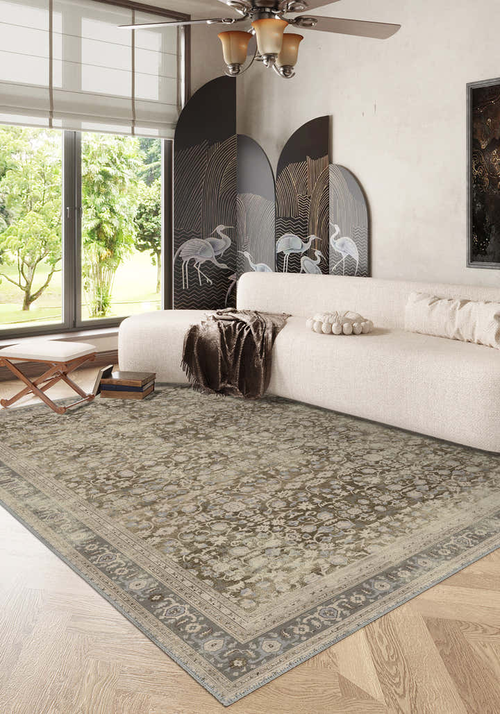 Sara Taupe Farmhouse Rug