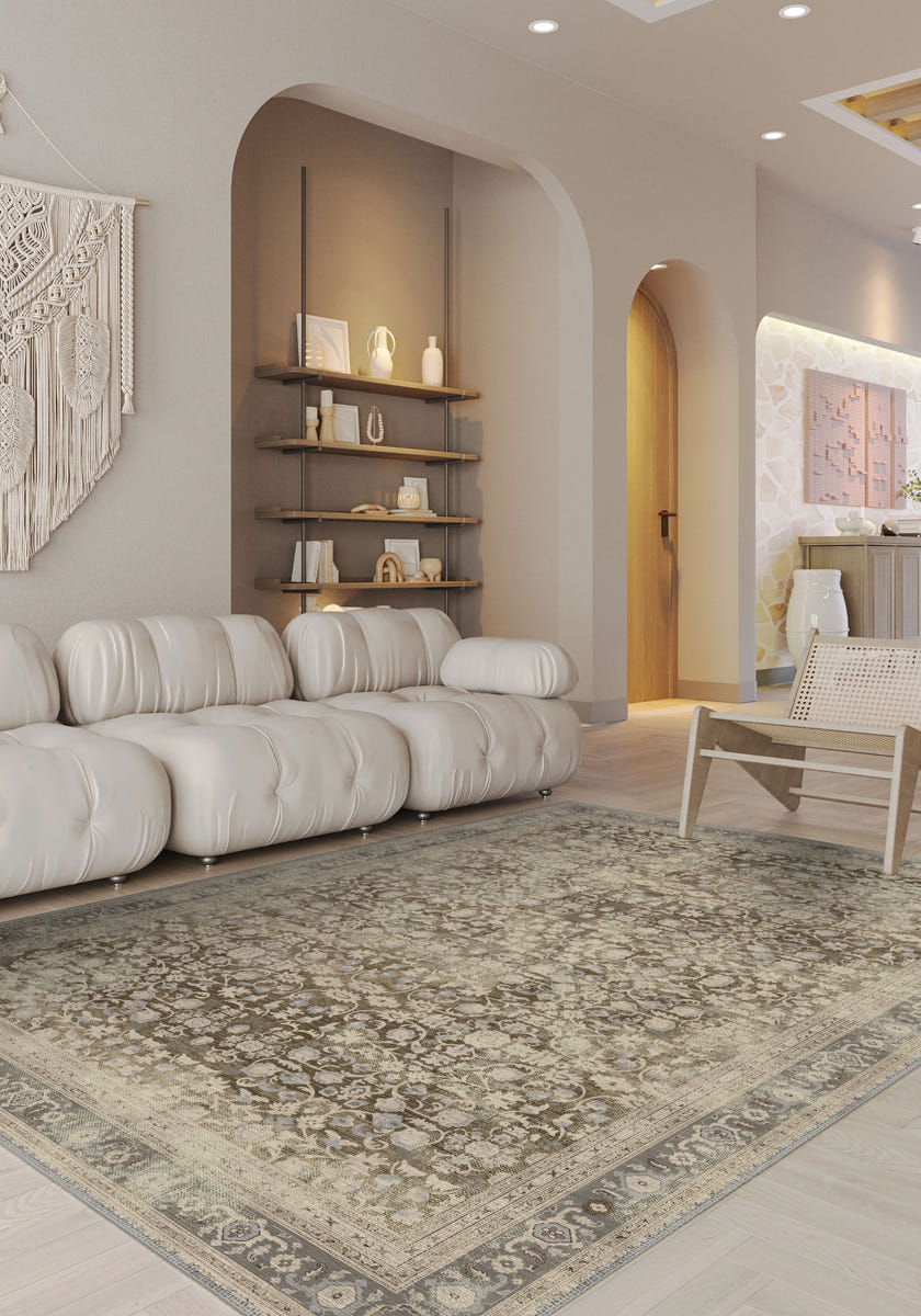 Sara Taupe Farmhouse Rug