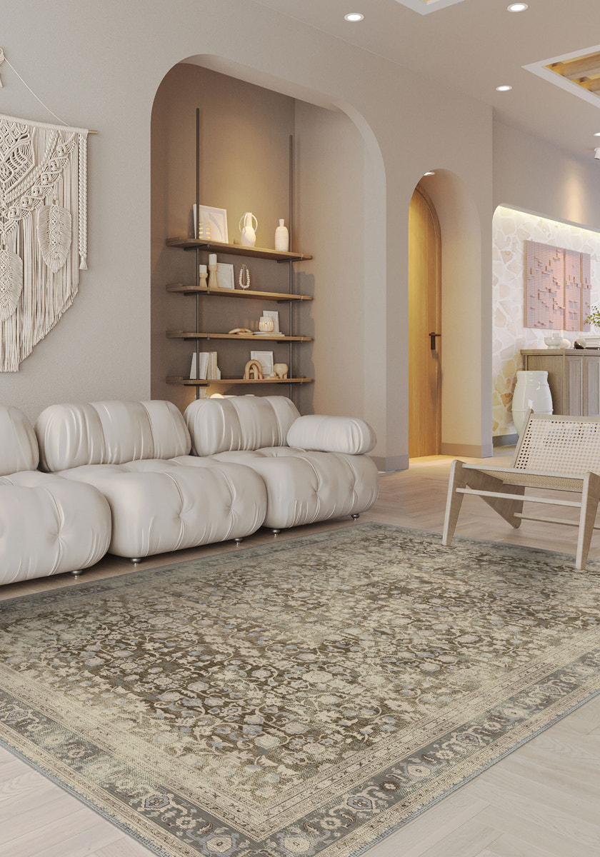 Sara Taupe Farmhouse Rug