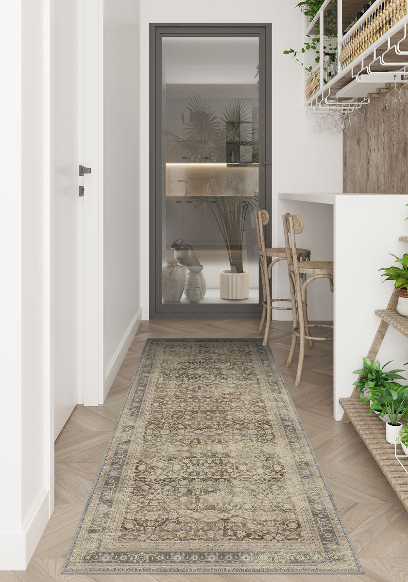 Sara Taupe Farmhouse Rug