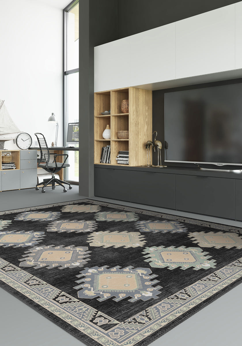 Taos Charcoal Navajo Inspired Rug