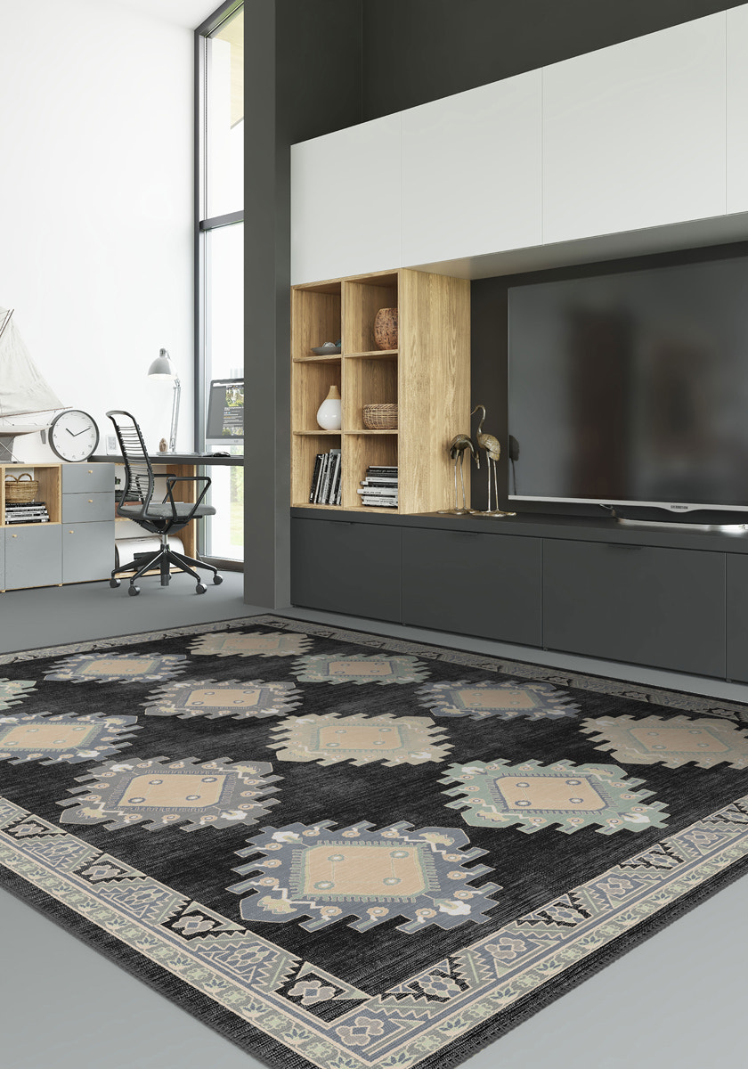 Taos Charcoal Navajo Inspired Rug