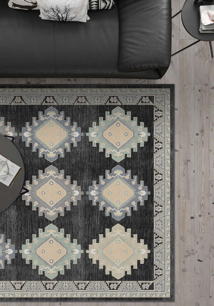 Taos Charcoal Navajo Inspired Rug