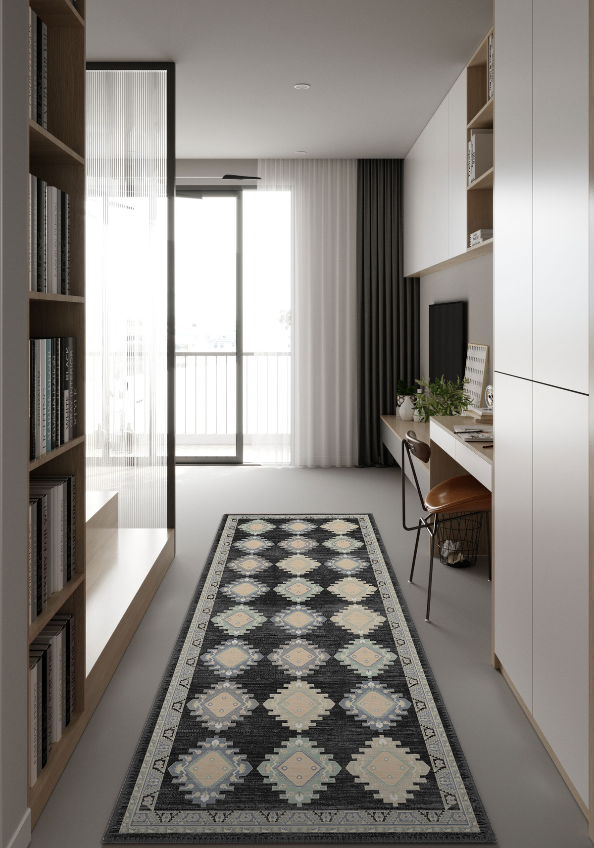 Taos Charcoal Navajo Inspired Rug