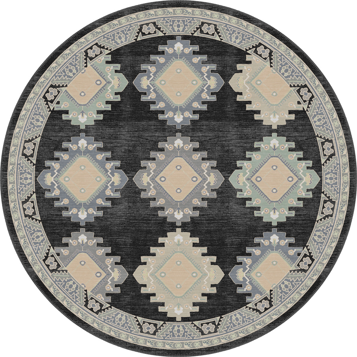 Taos Charcoal Navajo Inspired Rug