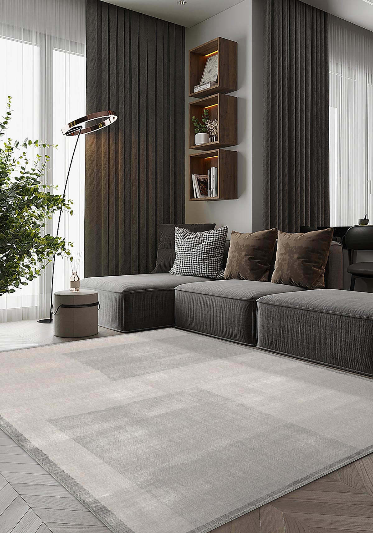 Aisling Grey Washable Rug