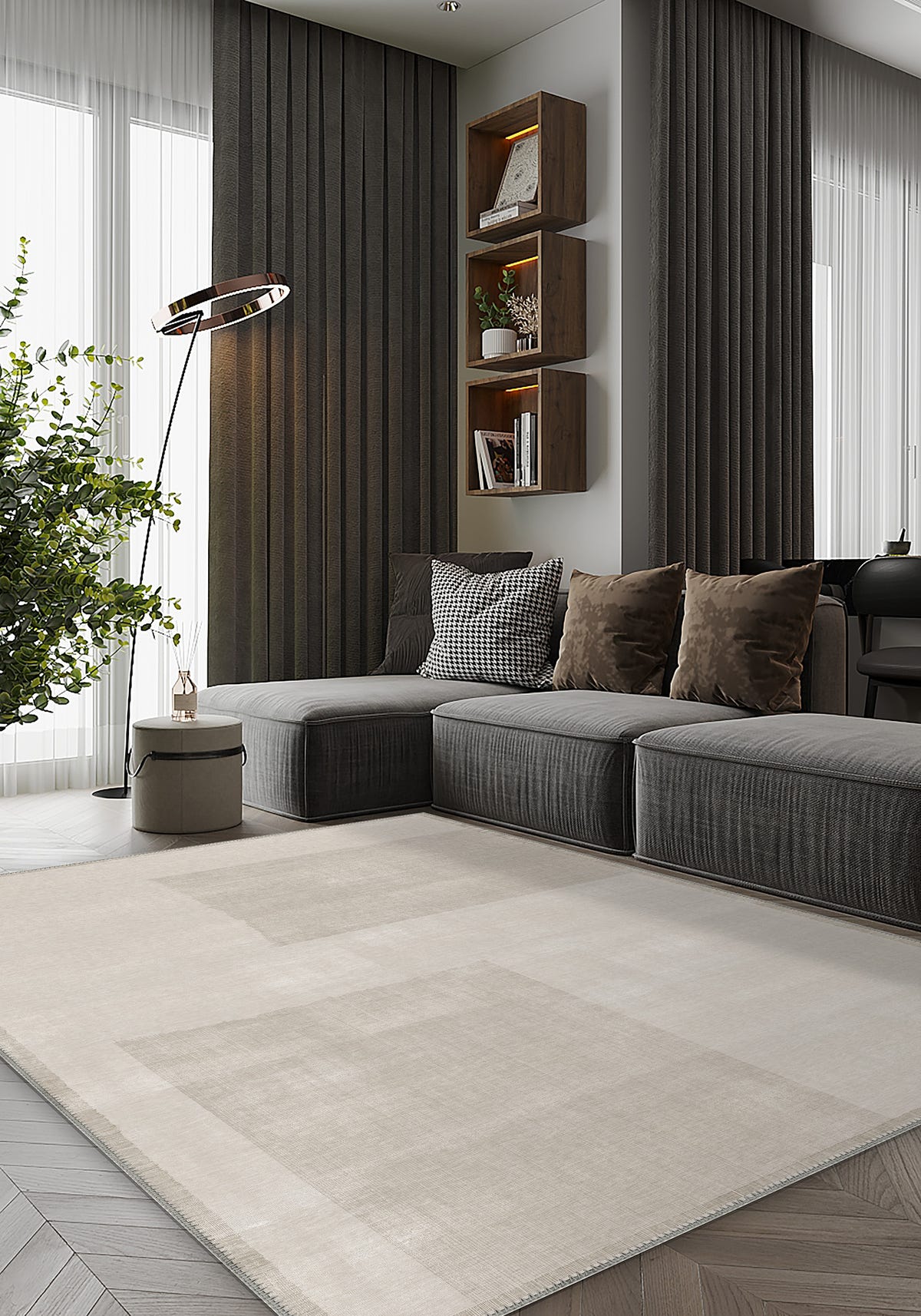 Aisling Neutral Washable Rug