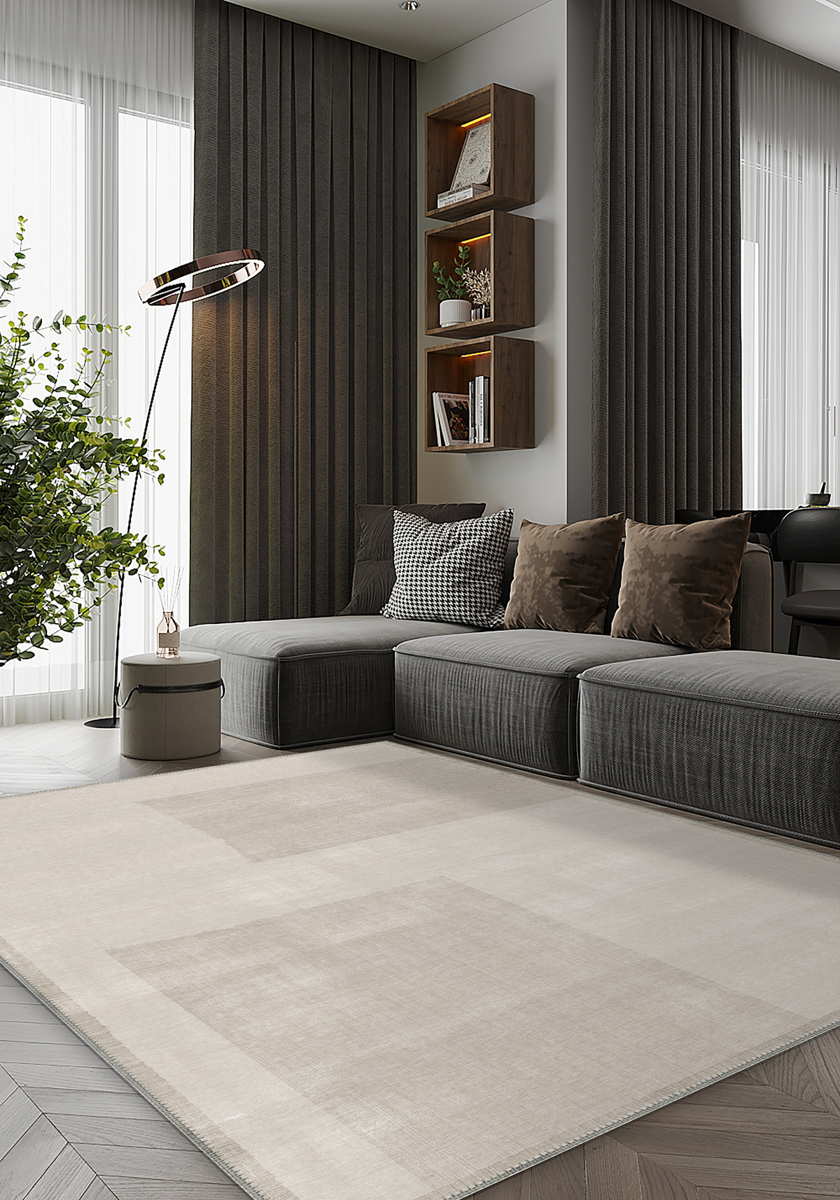 Aisling Neutral Washable Rug