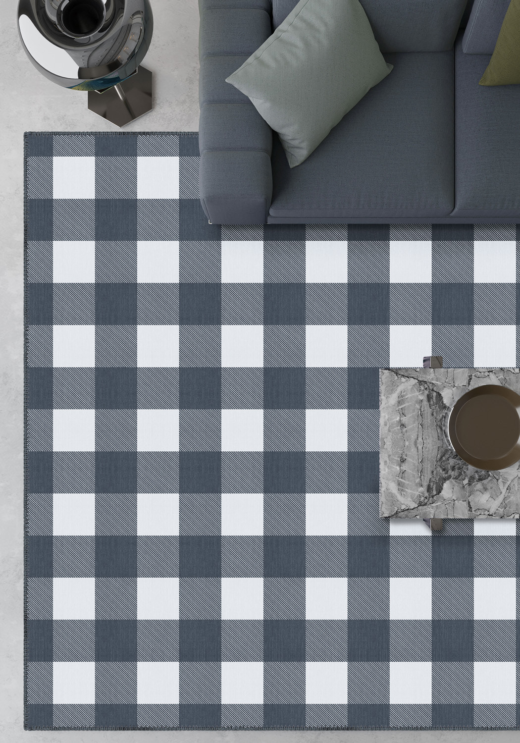 Jove Checkered Navy Rug