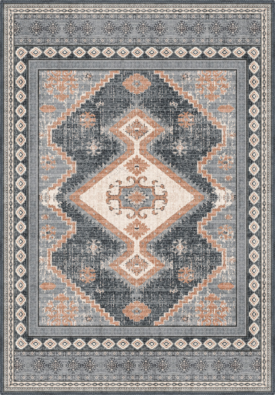Magnus Medallion Washable Rug