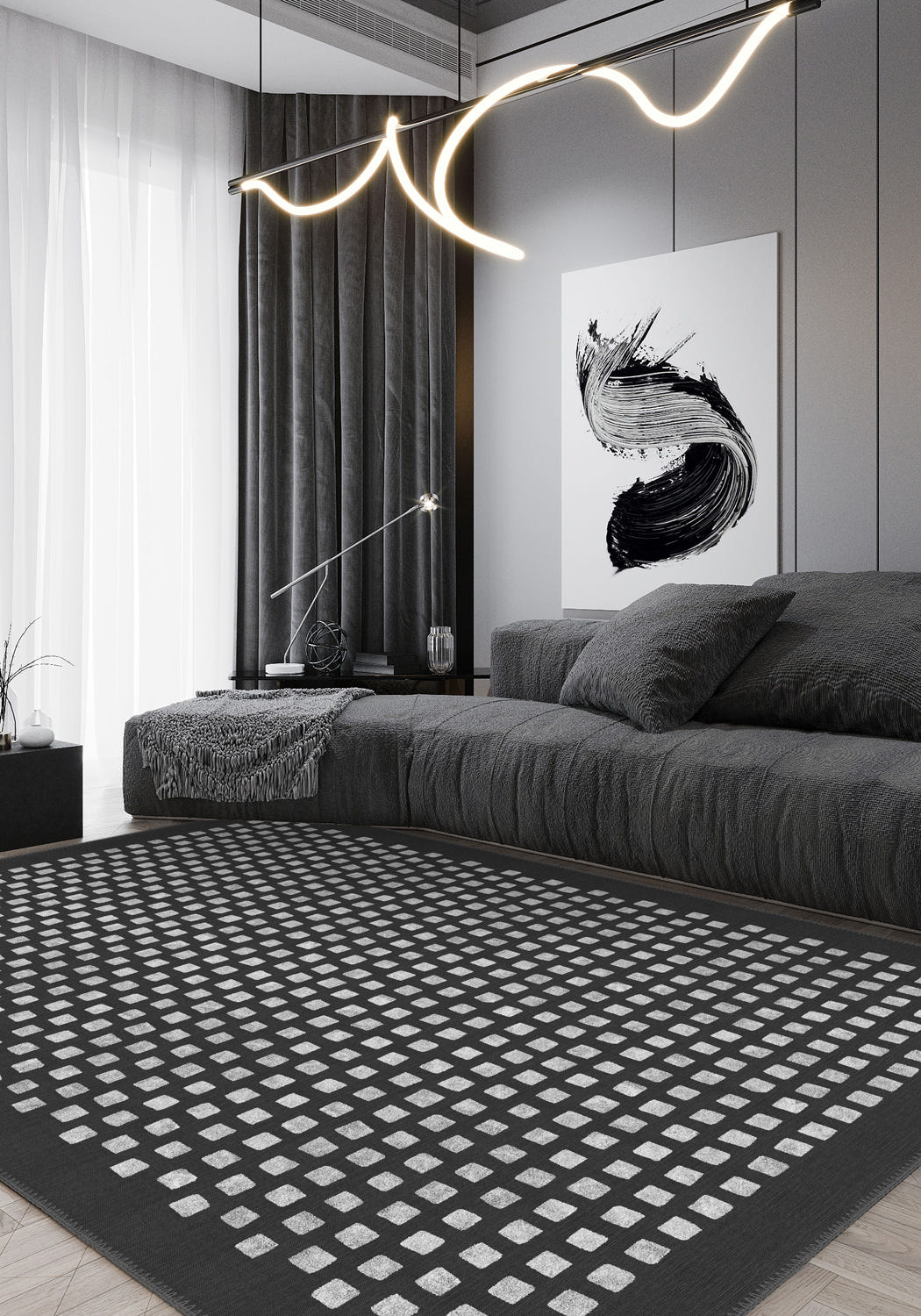 Thalia Modern Charcoal Rug