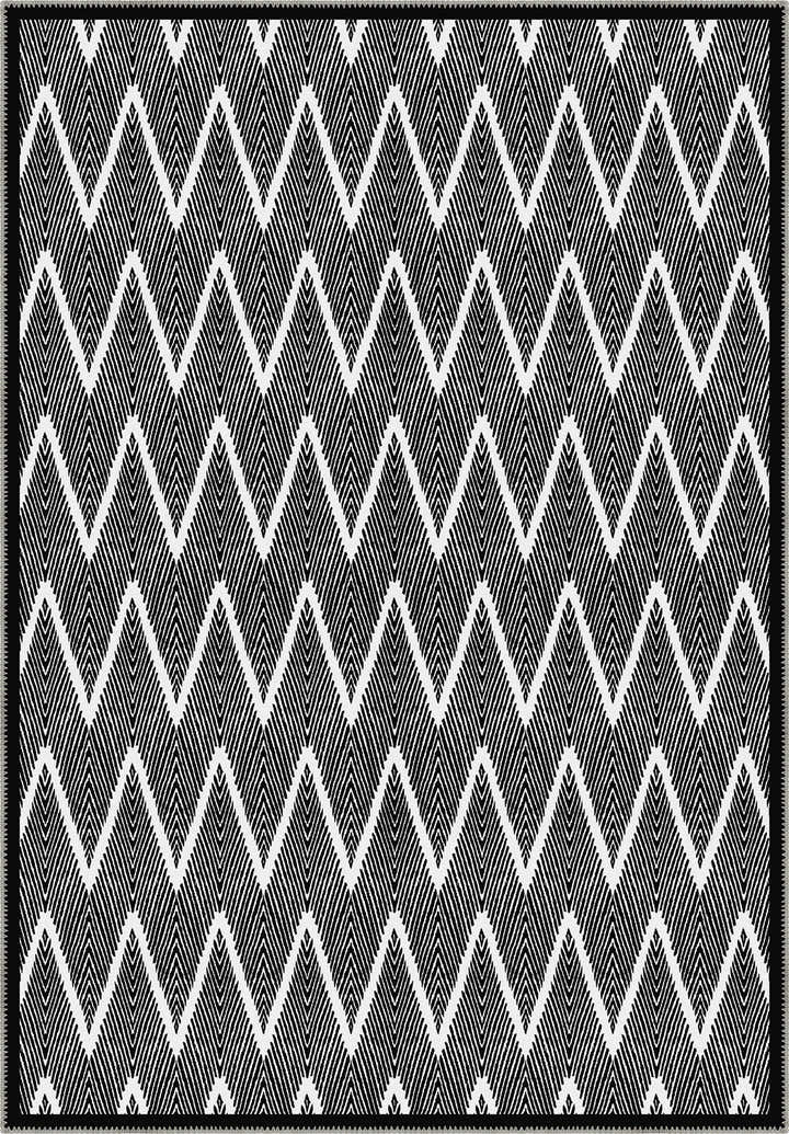 Siena Black and White Chevron Rug