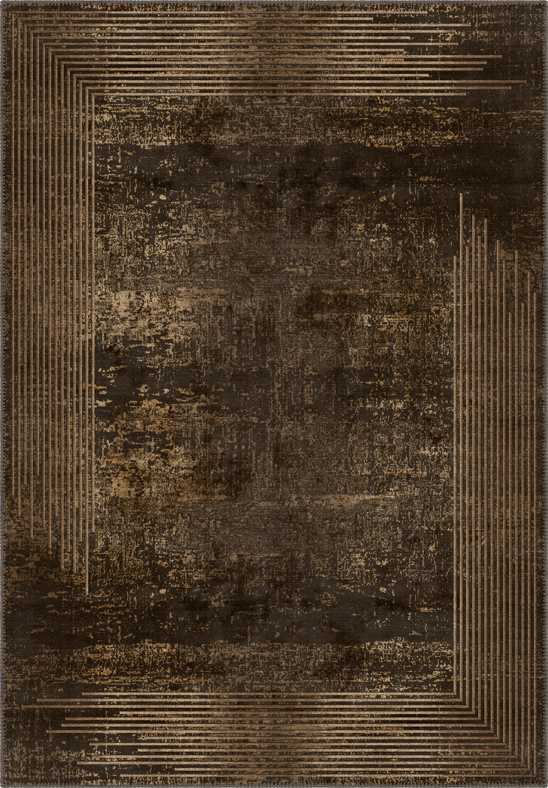 Ayden Bordered Brown Rug