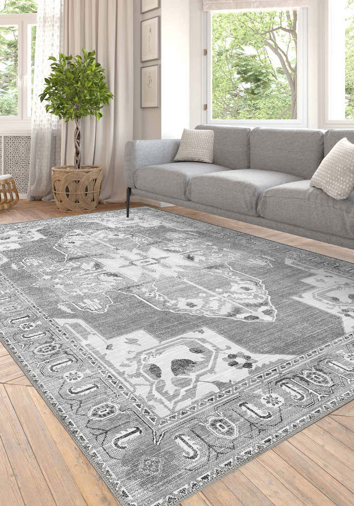 Adrian Grey Medallion Rug