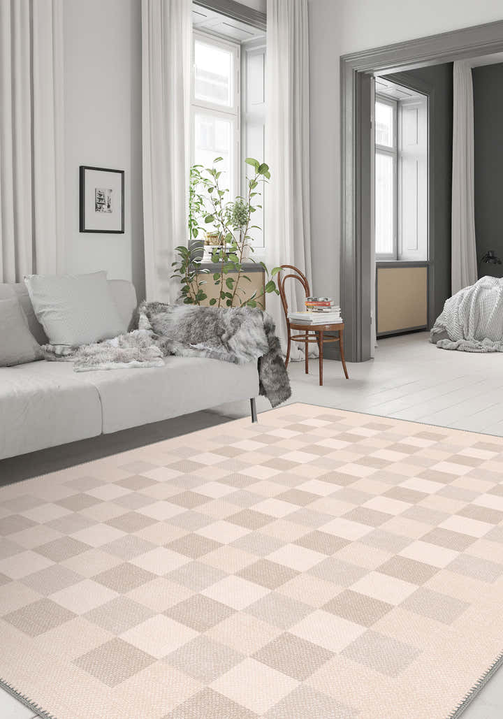Liam Geometric Pink Rug