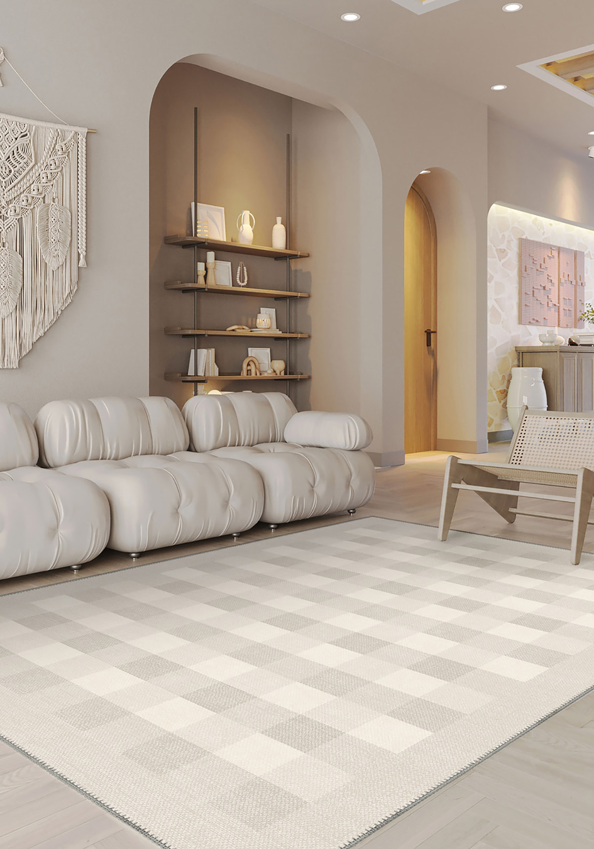 Liam Bordered Cream Rug