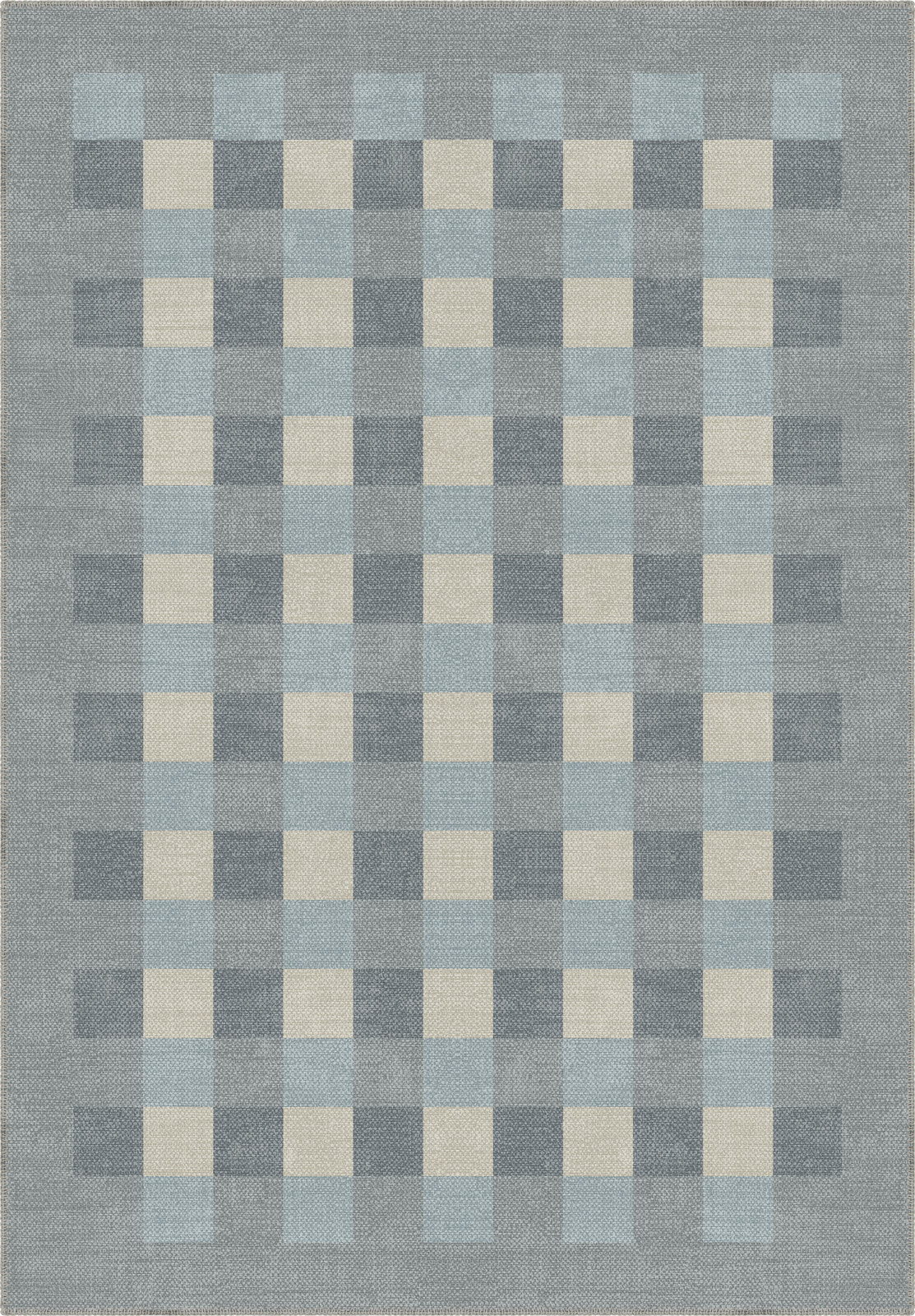 Liam Bordered Blue Washable Rug
