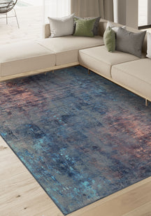 Lydia Brown and Blue Modern Rug