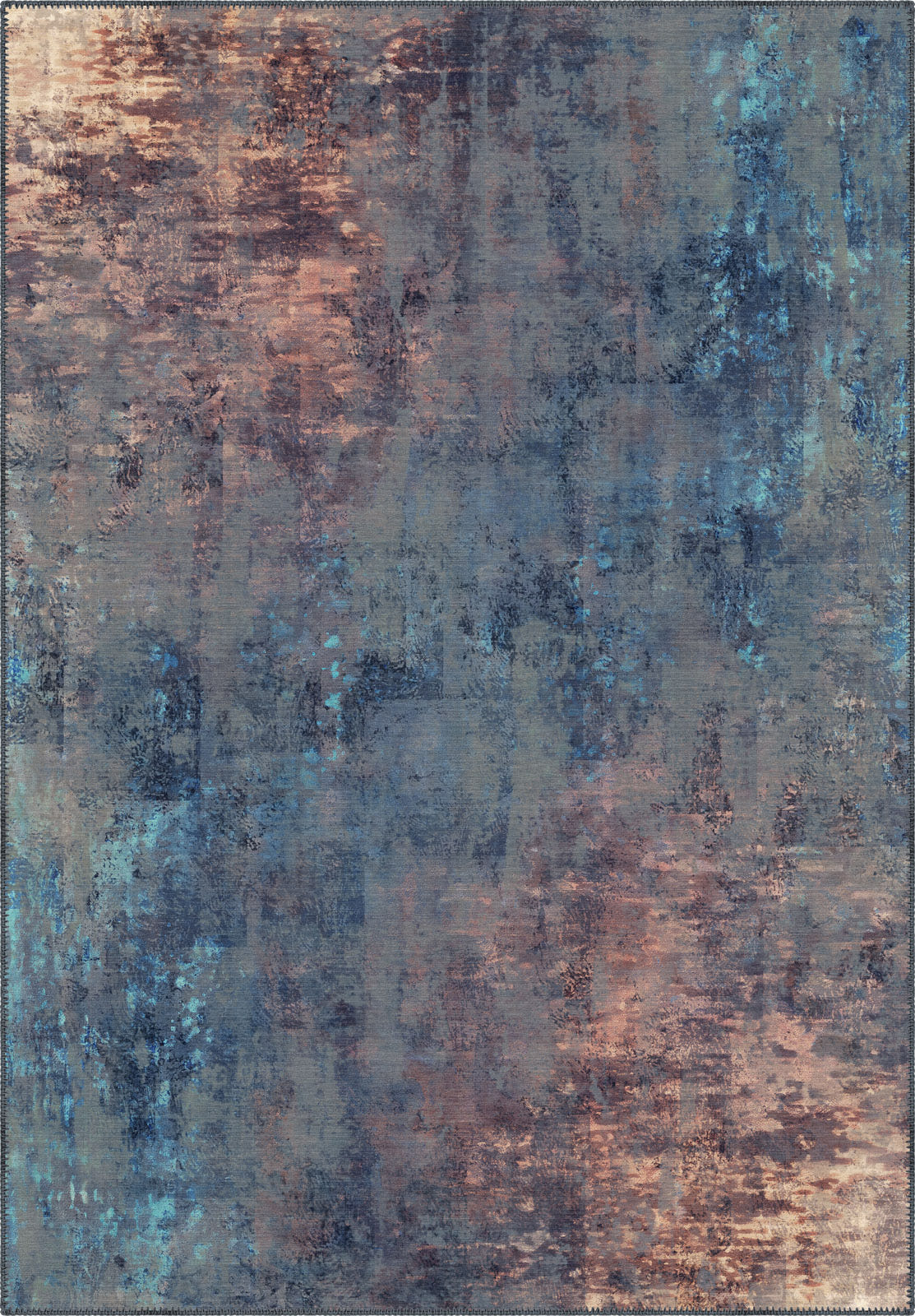 Lydia Brown and Blue Modern Rug