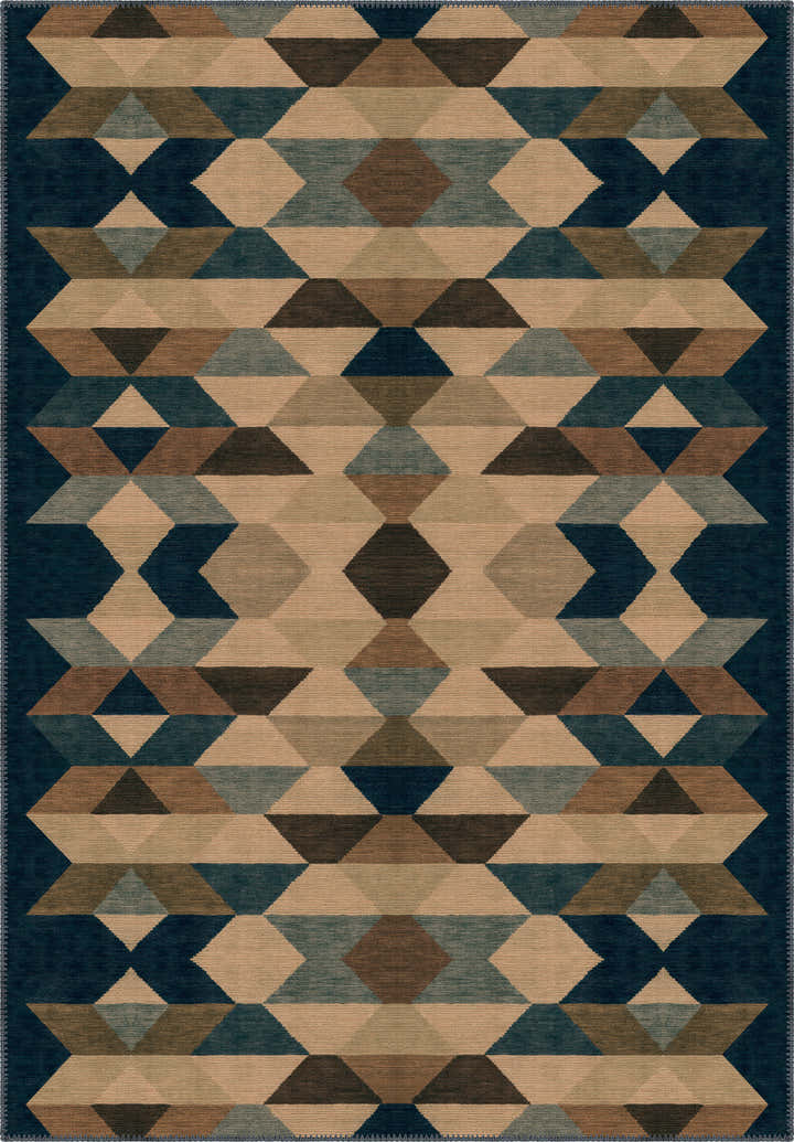 Rivena Beige Geometric Rug