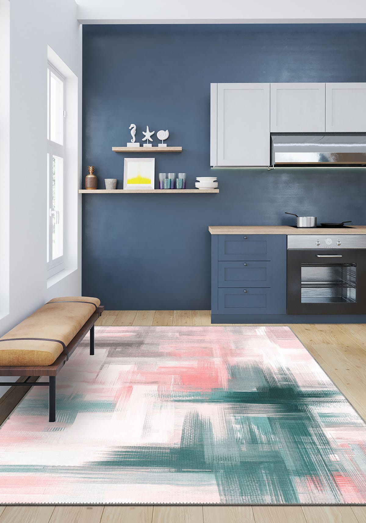 Kasen Abstract Pink Rug