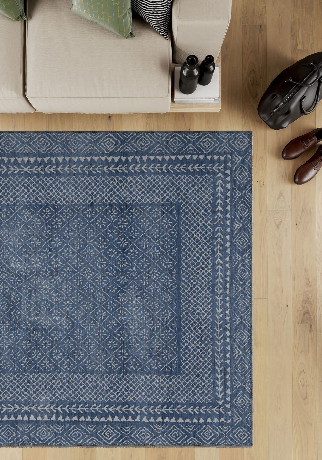 Calyra Navy Modern Rug
