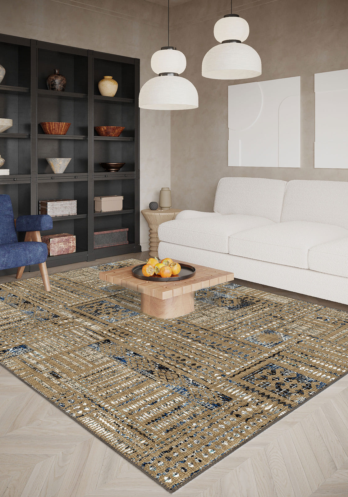 Nora Abstract Brown Modern Rug