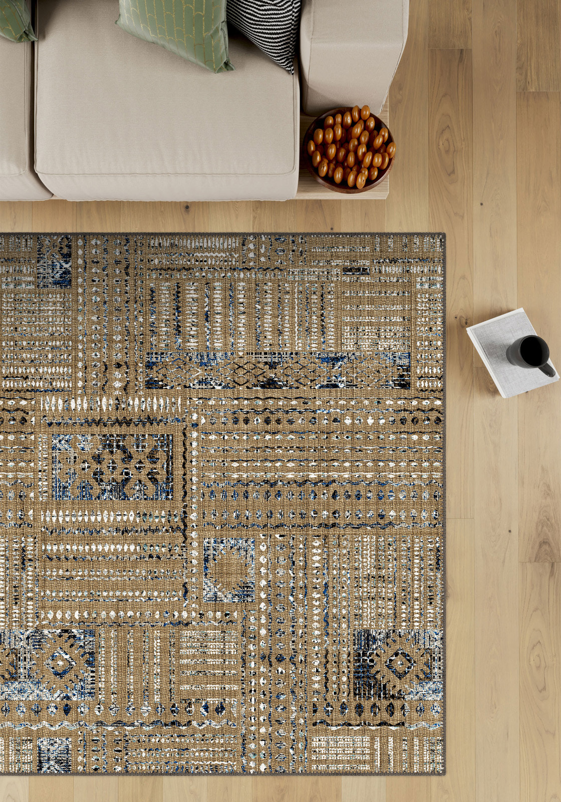 Nora Abstract Brown Modern Rug