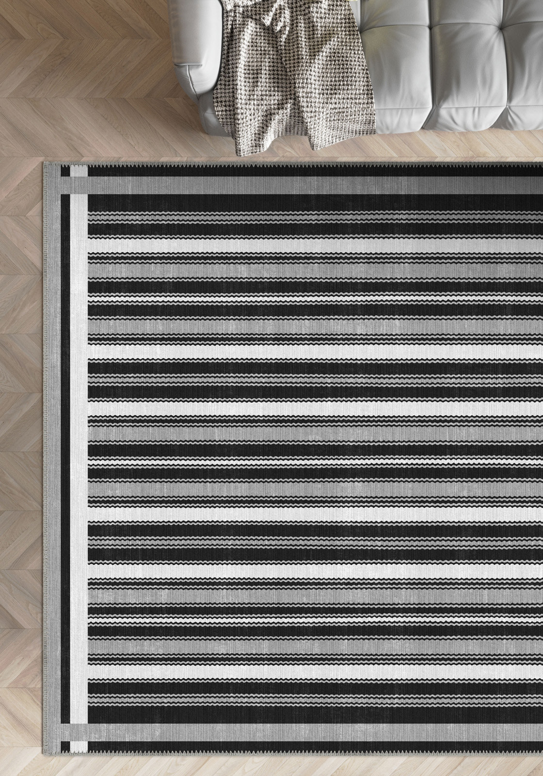 Maris Black and White Rug